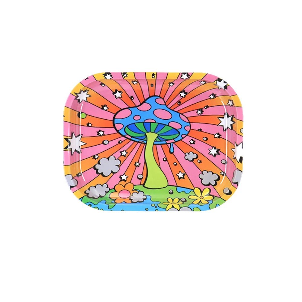 Mushroom Trip Rolling Tray - Ziya Blue