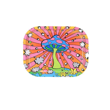 Mushroom Trip Rolling Tray - Ziya Blue