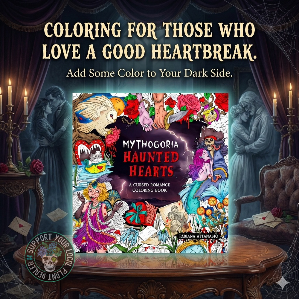 Mythogoria - Haunted Hearts: A Cursed Romance Colouring Book - Ziya Blue