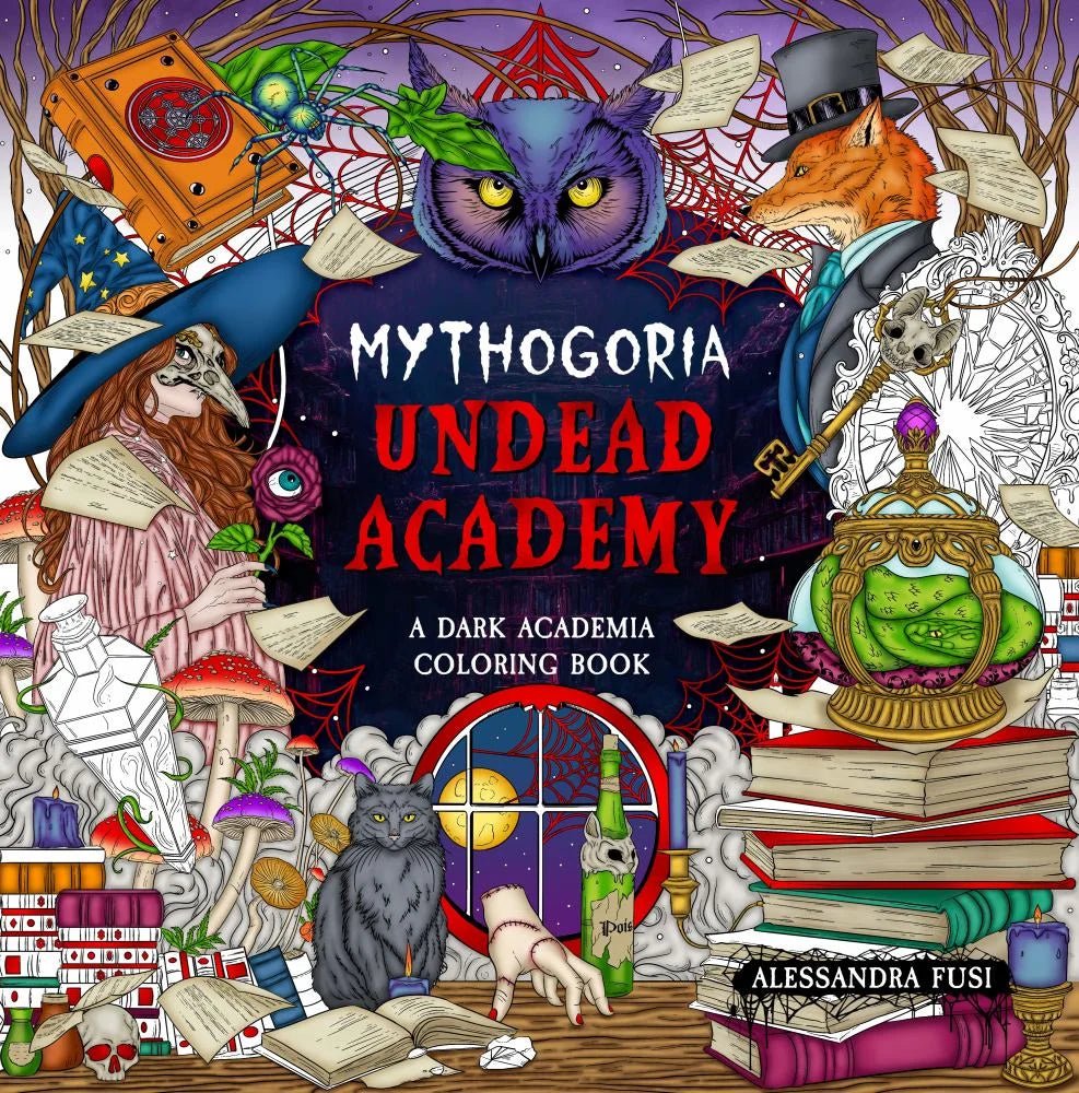Mythogoria - Undead Academy: A Dark Academia Coloring Book - Ziya Blue