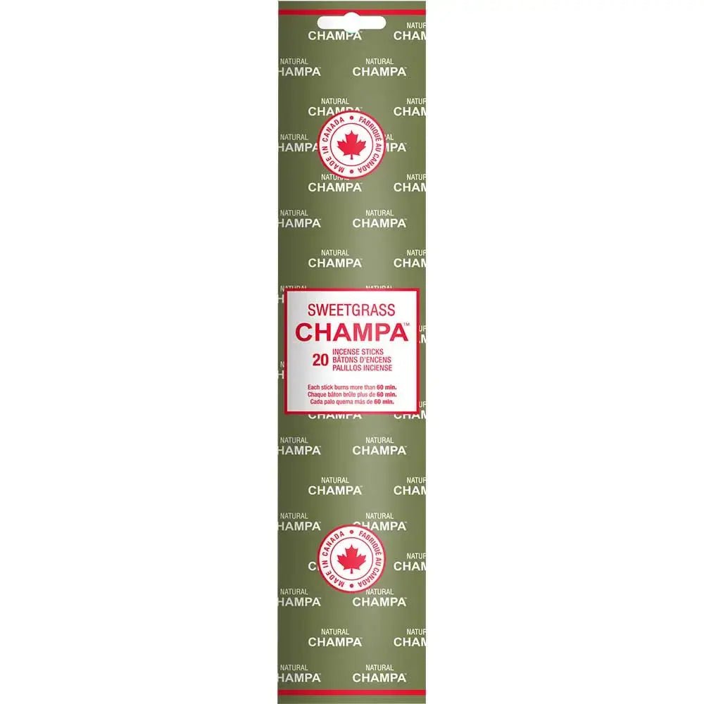Natural Champa Sweetgrass Incense Sticks | Made in Canada - Ziya Blue