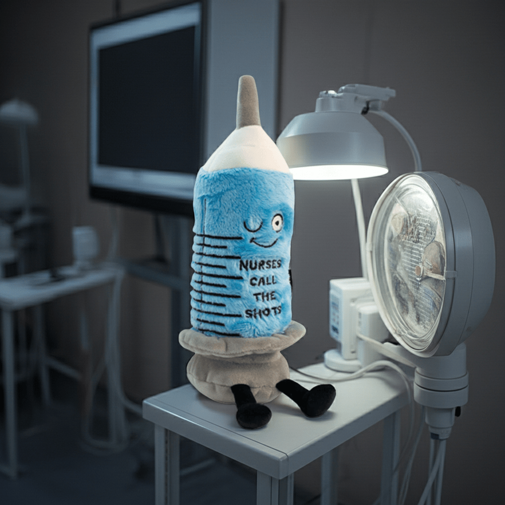 Nurses Call the Shots - Needle Plush - Ziya Blue
