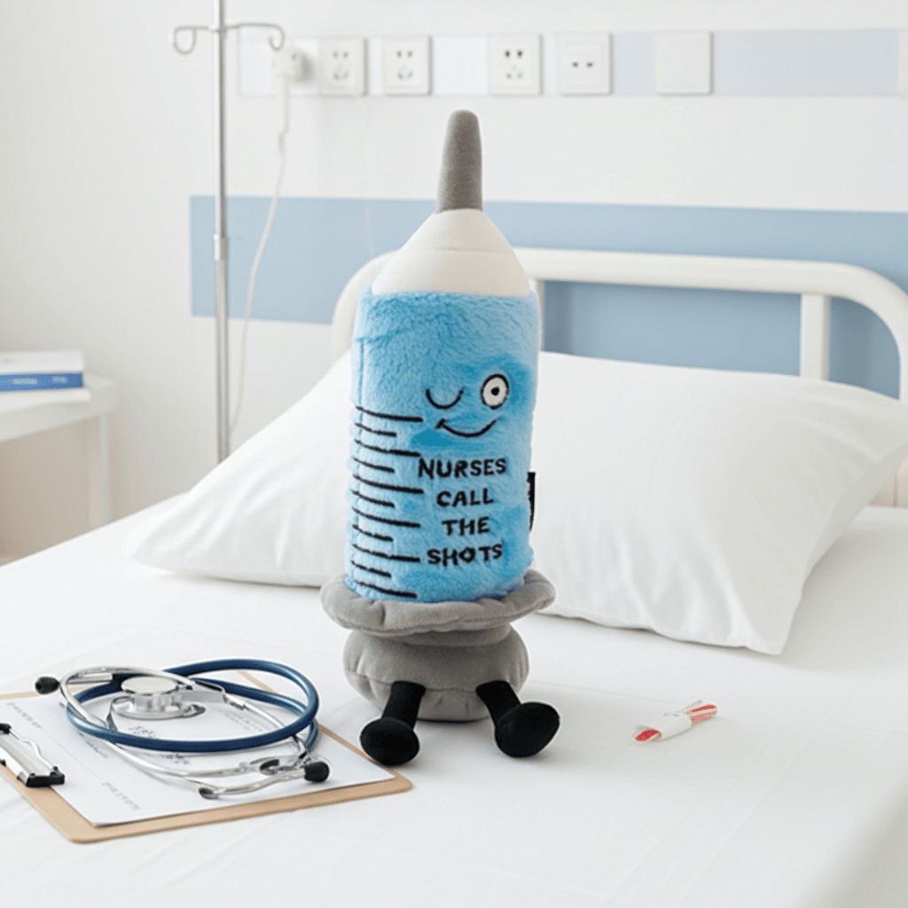 Nurses Call the Shots - Needle Plush - Ziya Blue