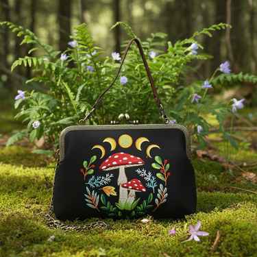 Celestial Mushroom Kiss Lock Bag
