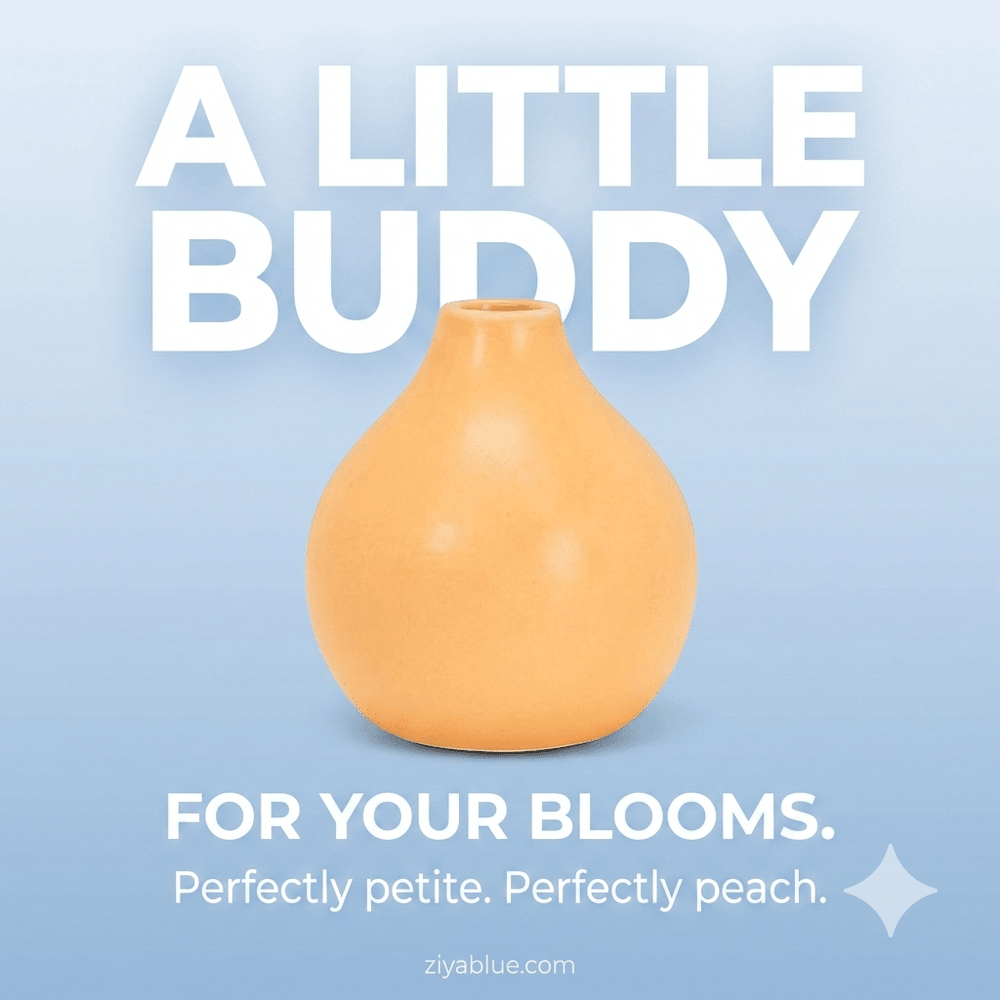 Ochre Matte Vase (4") | Warm Earthy Minimalist Decor 🍂 - Ziya Blue