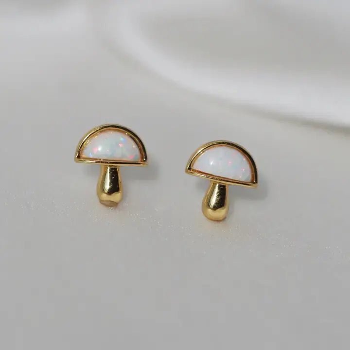 Opal Mushroom Stud Earrings - Ziya Blue