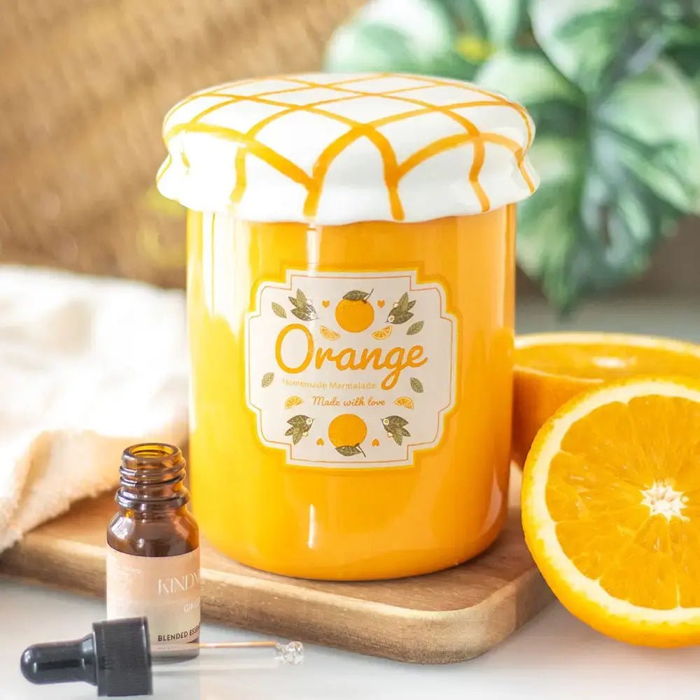 Orange Marmalade Jar Oil Burner and Wax Warmer - Ziya Blue