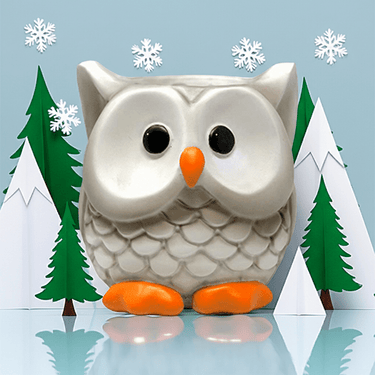 🦉 Owl Flower Pot - Ziya Blue