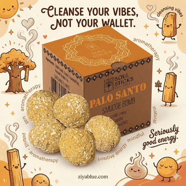 Palo Santo Smudge Bombs with Burner 🌟✨ - Ziya Blue