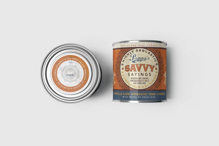 Pappy's Savvy Sayings Candle - Ziya Blue
