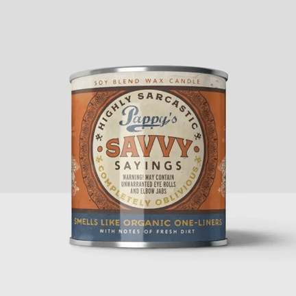 Pappy's Savvy Sayings Candle - Ziya Blue