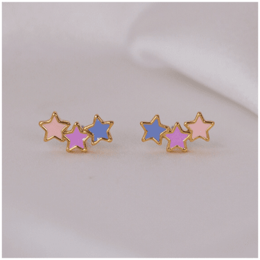 Pastel Star Stud Earrings - Ziya Blue