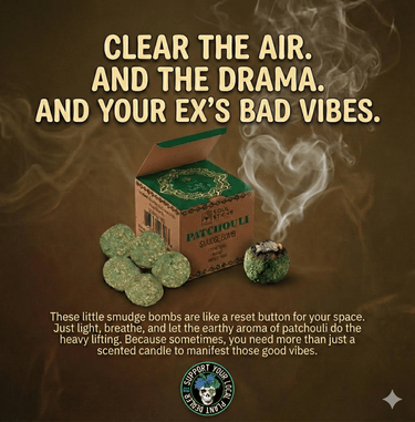 Patchouli Smudge Bombs with Burner 🌿💫 - Ziya Blue