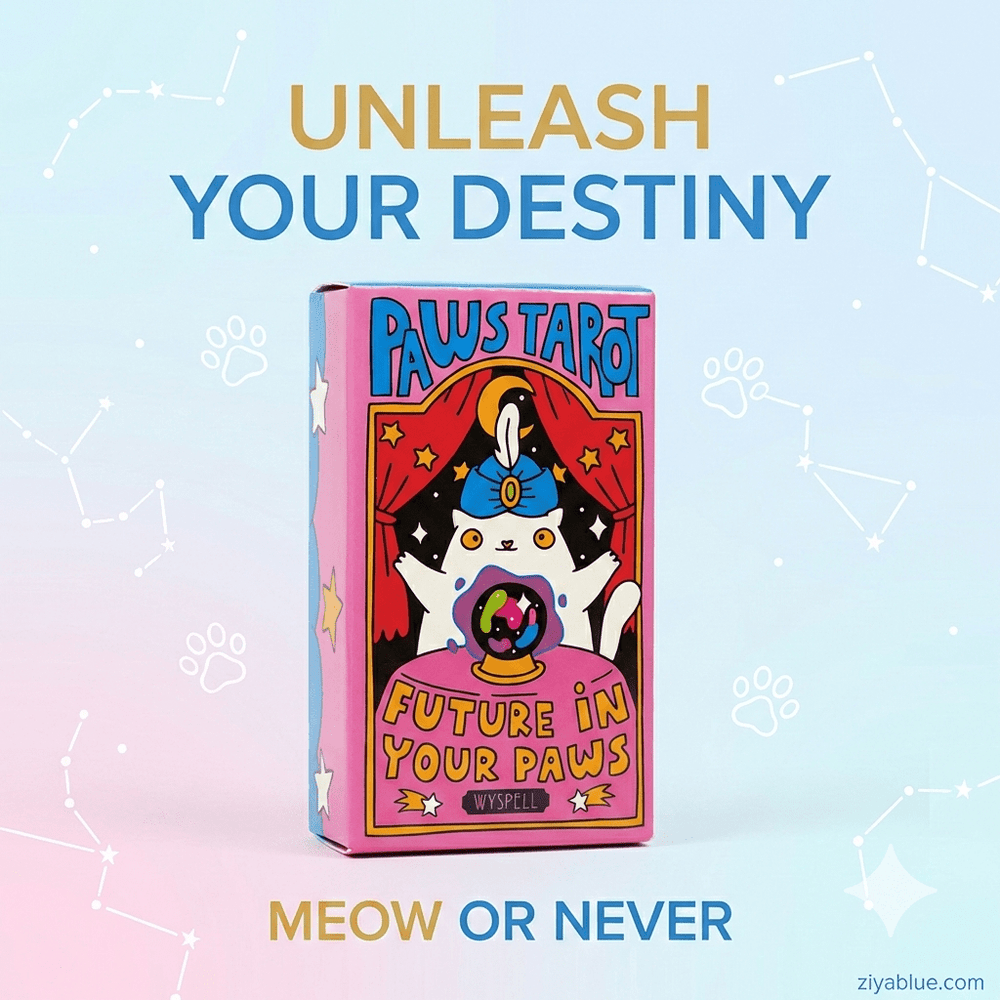 Paws Tarot: Wyspell Cat Paws Tarot Deck - Ziya Blue