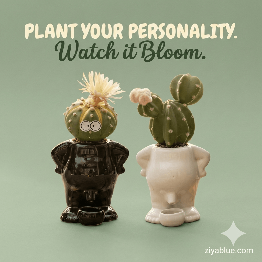 Peeing Body Drip Dry Planter – The "Nature’s Call" Succulent Pot - Ziya Blue