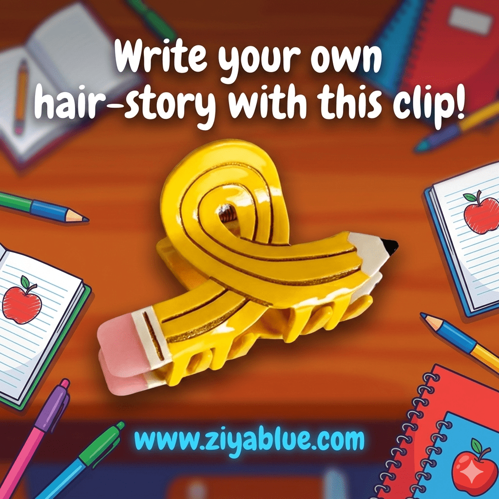 Pencil Hair Claw - Teacher Gift - Ziya Blue