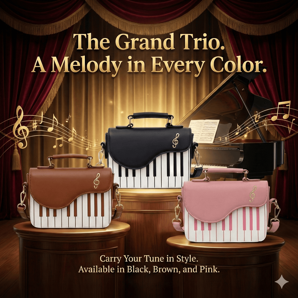 Piano Design Women's Shoulder Bag 🎹 - Ziya Blue