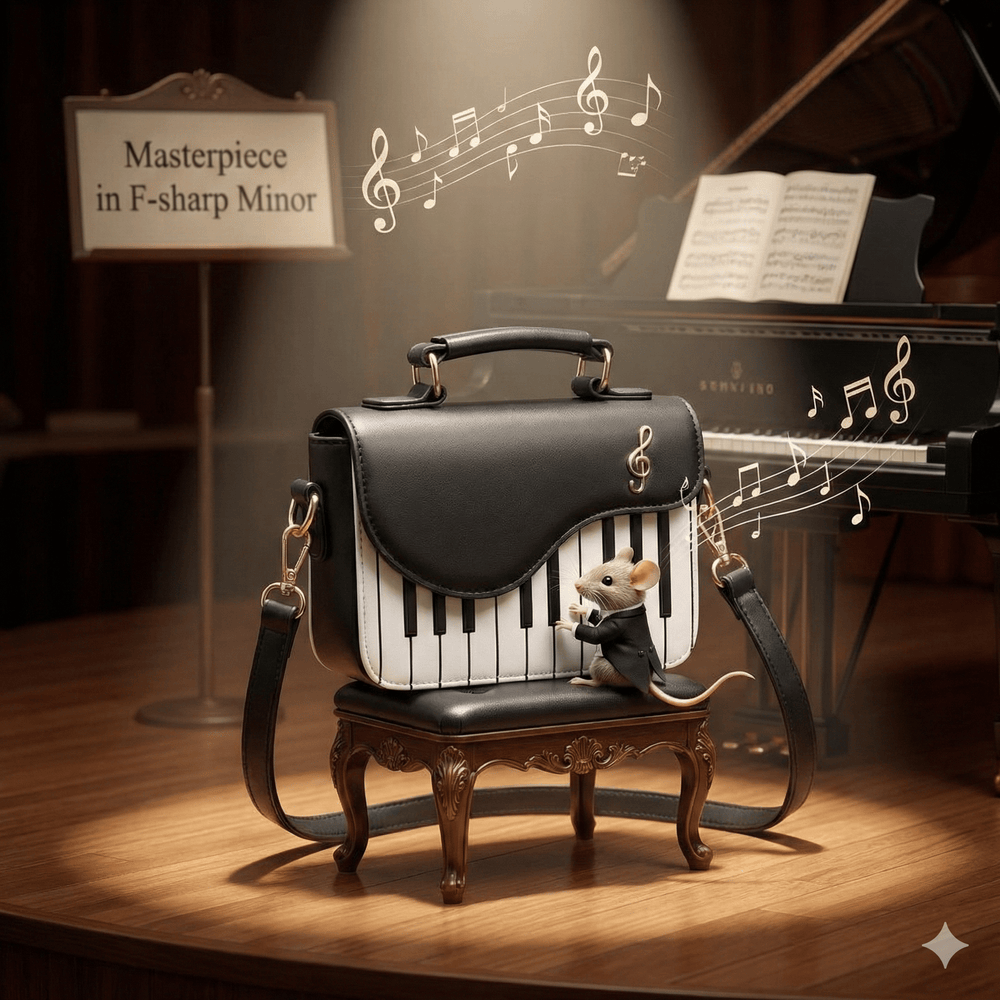 Piano Design Women's Shoulder Bag 🎹 - Ziya Blue