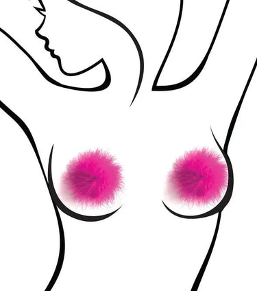 Pink Marabou Nipple Covers - Ziya Blue