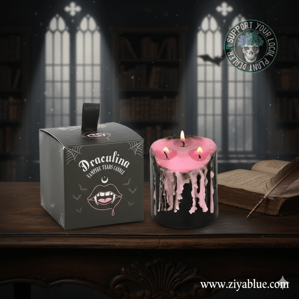 Pink Vampire Tears Gothic Bleeding Pillar Candle - Ziya Blue