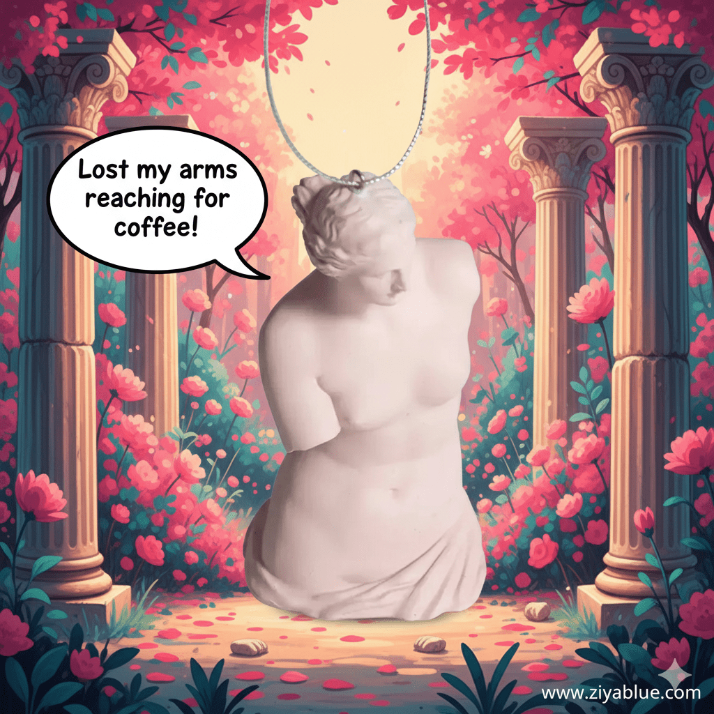 Pink Venus De Milo Hanging Decoration 🎨 - Ziya Blue