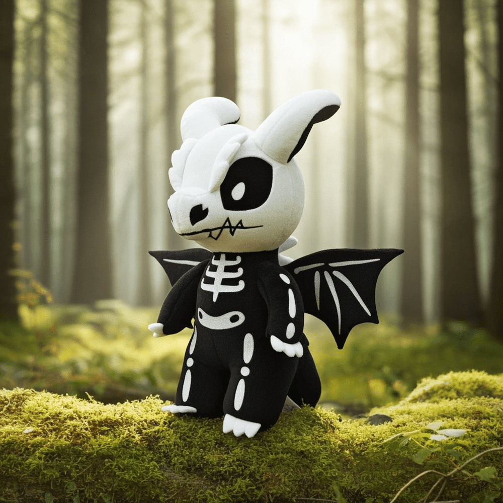 Plush Skeleton Dragon Backpack - Ziya Blue