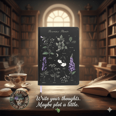 Poisonous Plants Gothic Botanical A5 Notebook 🌿🖋️ - Ziya Blue