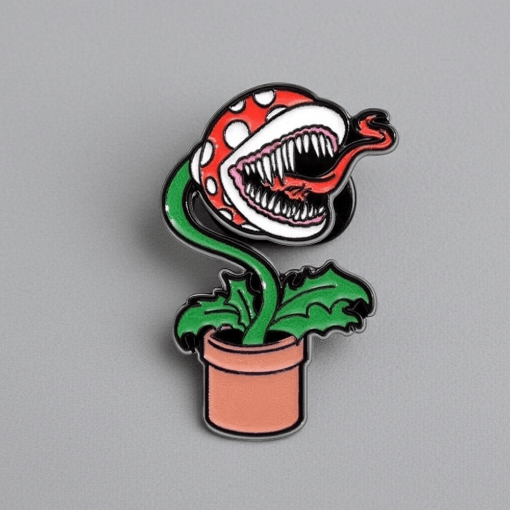 Polka Dot Venus Fly Trap Pin - Ziya Blue