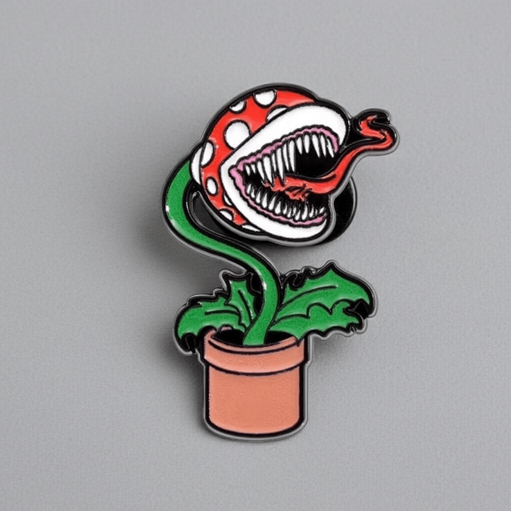 Polka Dot Venus Fly Trap Pin - Ziya Blue