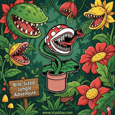 Polka Dot Venus Fly Trap Pin - Ziya Blue