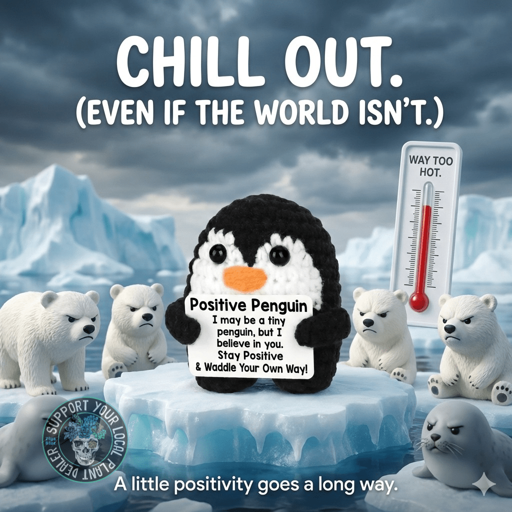 Positive Penguin Crochet - Ziya Blue