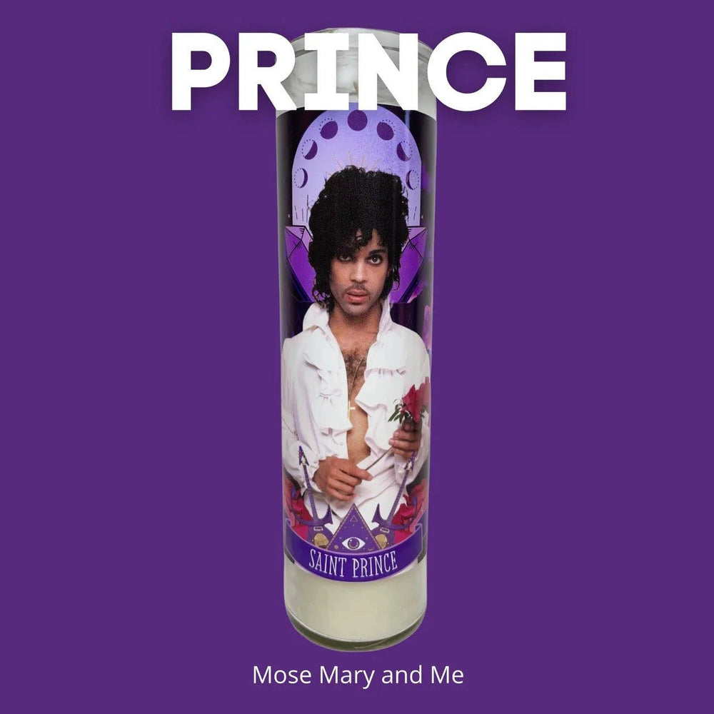 Dearly Beloved: Prince Patron Saint Altar Candle | The Purple One Devotional Art - Ziya Blue