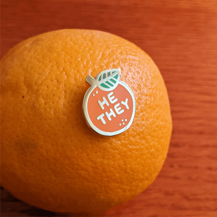 Pronoun Orange He/They - Ziya Blue