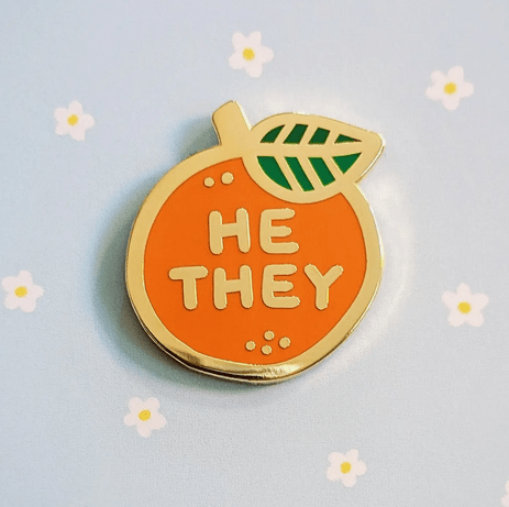 Pronoun Orange He/They - Ziya Blue