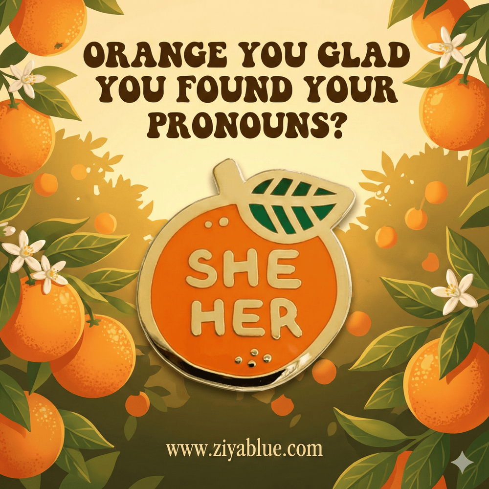 Pronoun Orange She/Her - Ziya Blue