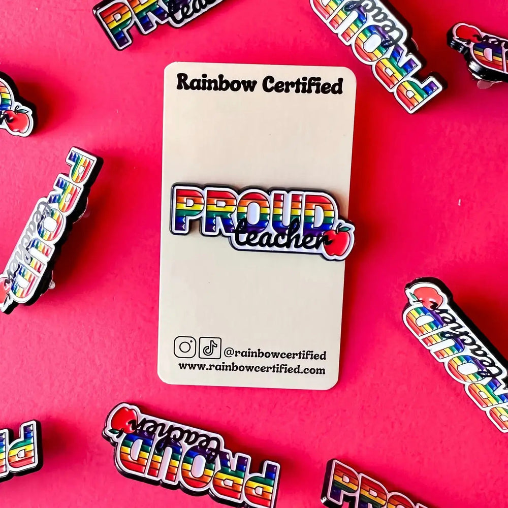 Proud Teacher Rainbow LGBTQ+ Pin - Ziya Blue