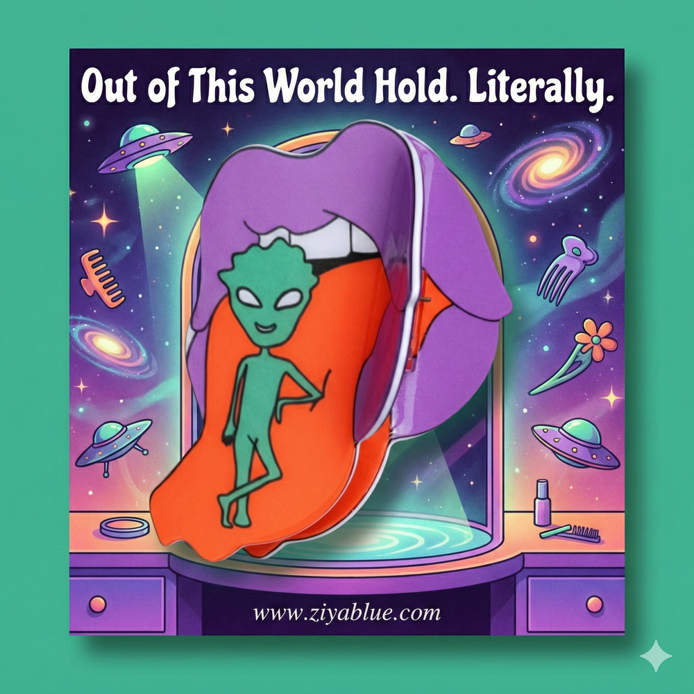 Purple Lips Alien Hair Claw - Ziya Blue