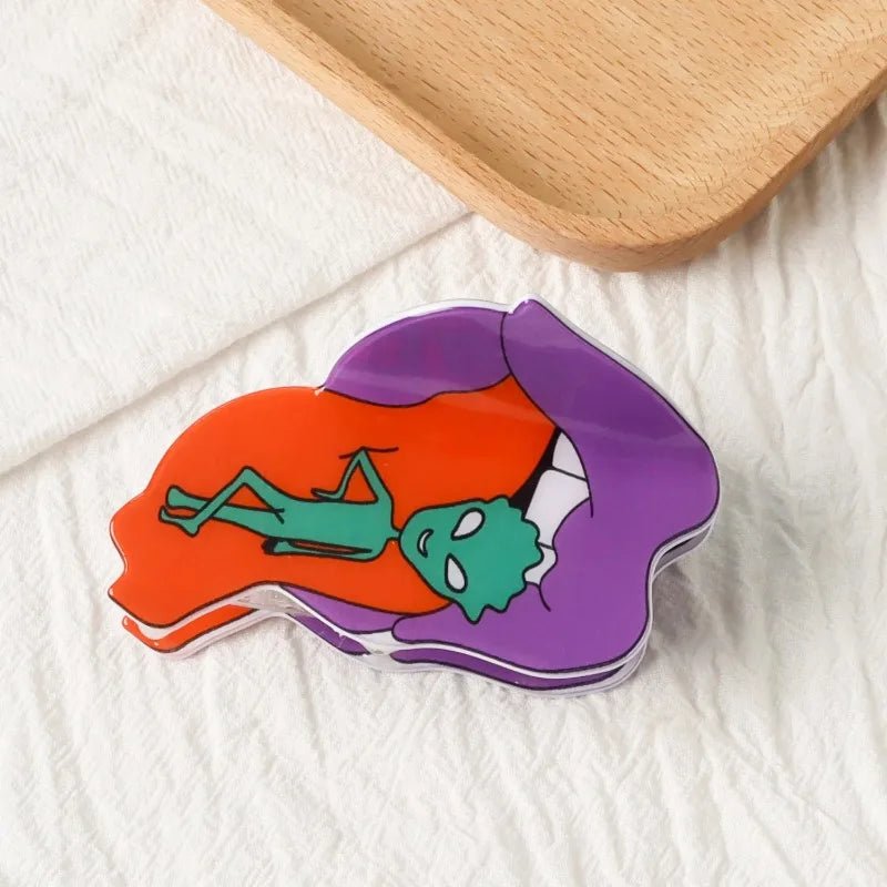 Purple Lips Alien Hair Claw - Ziya Blue