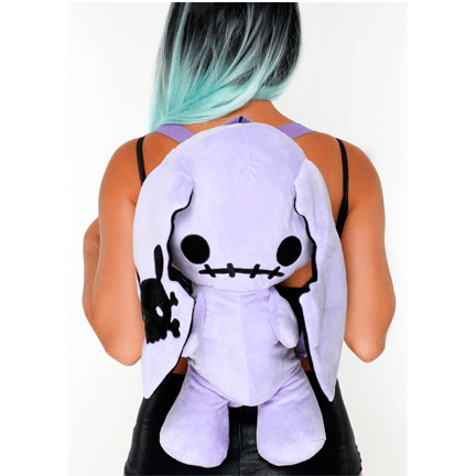 Purple Naughty Bunny Stuffed Backpack - Ziya Blue