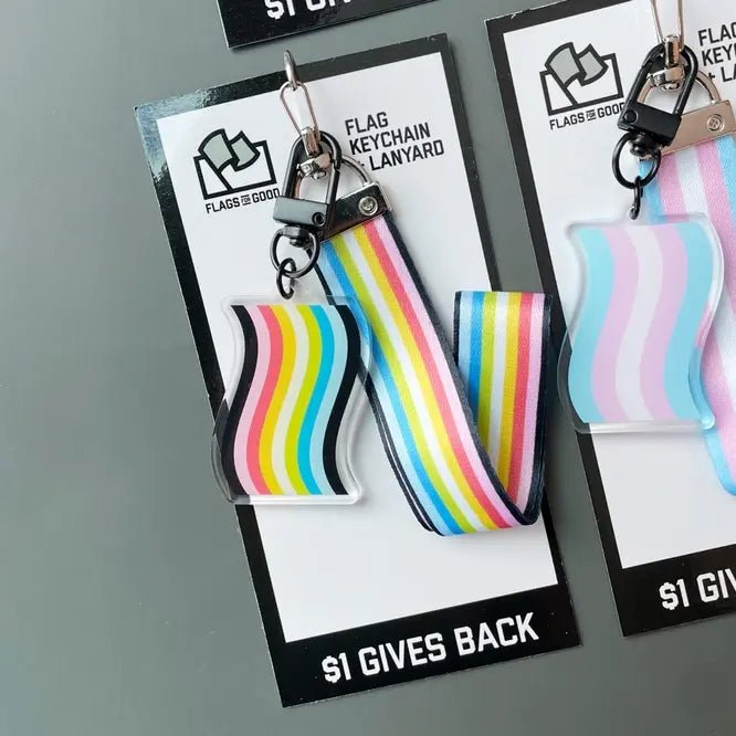 Queer Flag Keychain and Lanyard - Ziya Blue