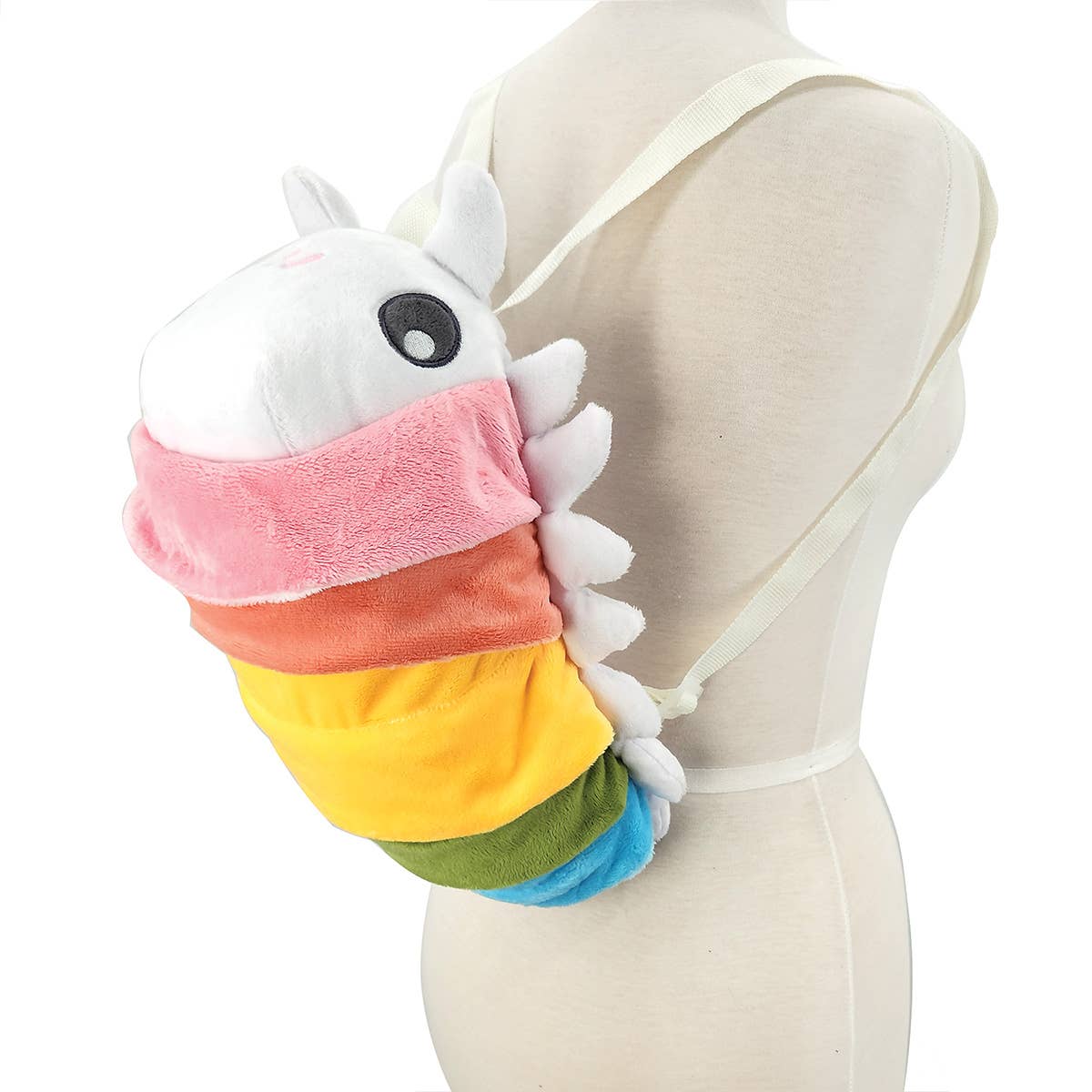 Rainbow Roly Poly Plush Backpack - Ziya Blue