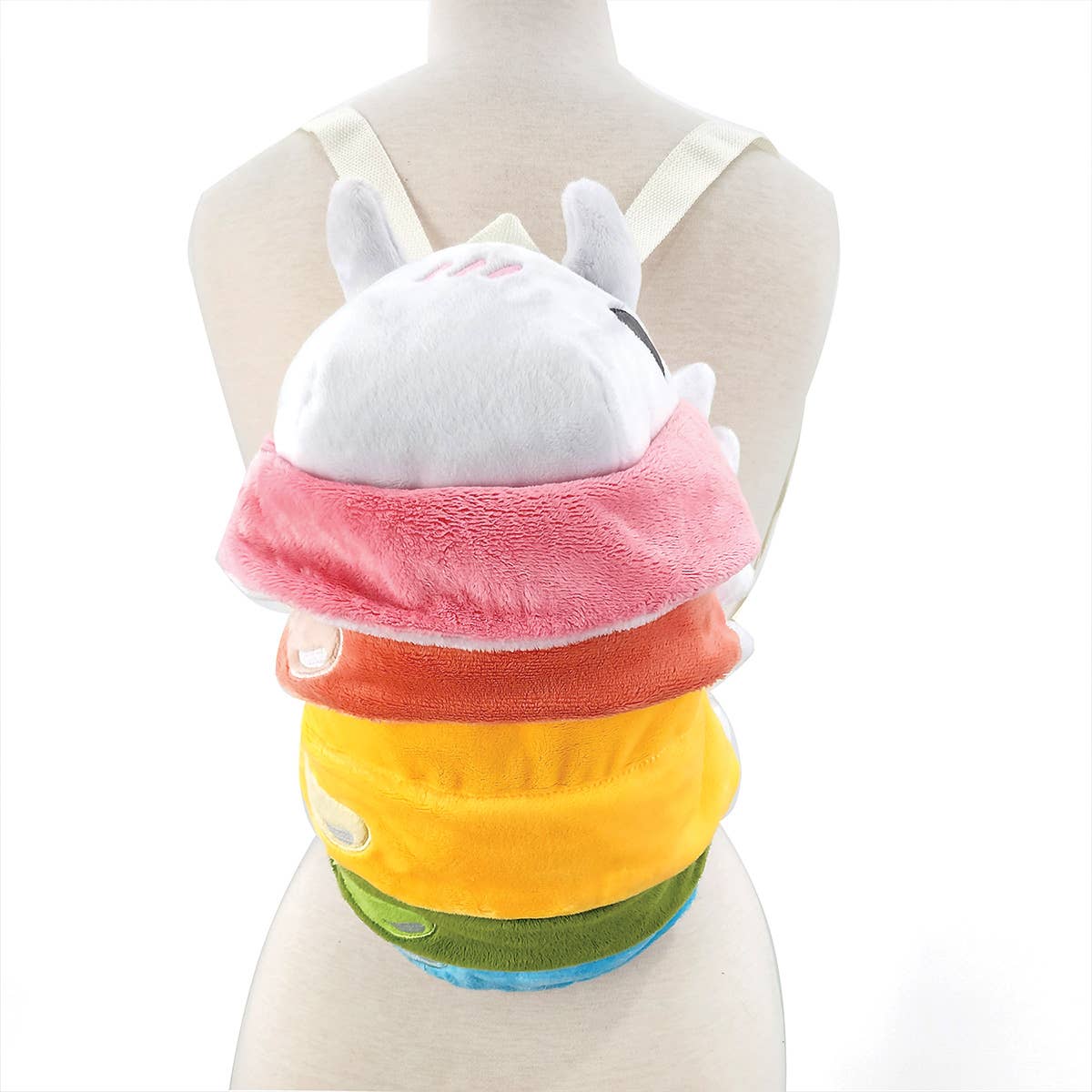 Rainbow Roly Poly Plush Backpack - Ziya Blue