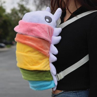 Rainbow Roly Poly Plush Backpack - Ziya Blue