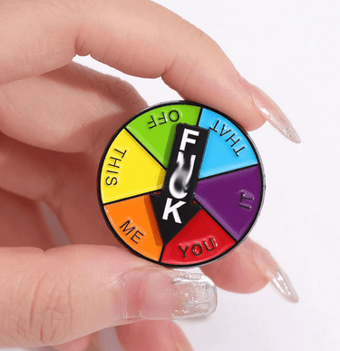 Rainbow Spinner Enamel Pin - Ziya Blue