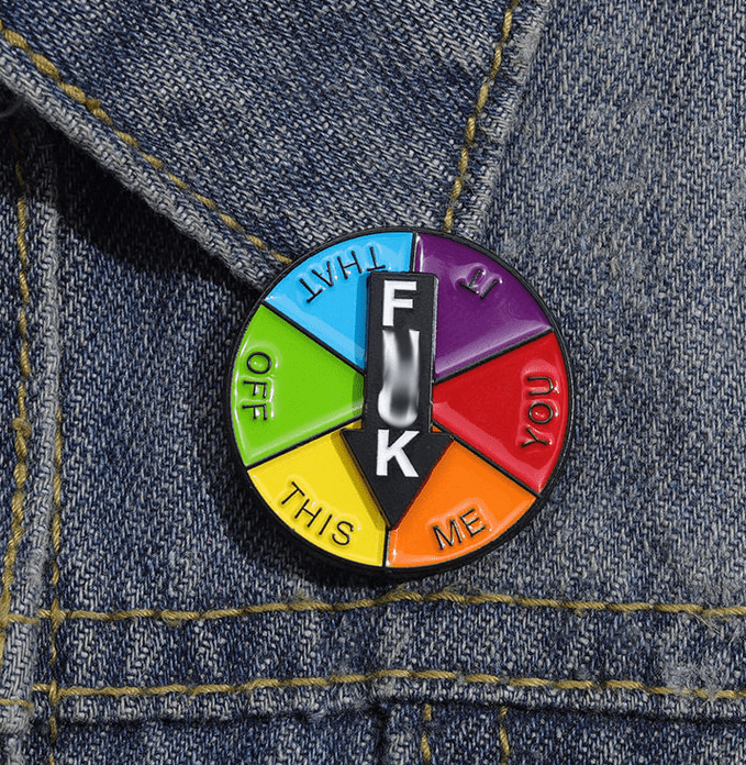 Rainbow Spinner Enamel Pin - Ziya Blue