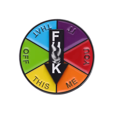 Rainbow Spinner Enamel Pin - Ziya Blue