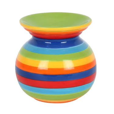 Rainbow Stripe Oil Burner and Wax Warmer - Ziya Blue