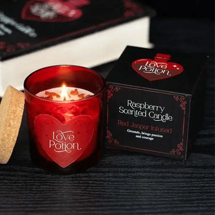 Raspberry Love Potion Crystal Chip Candle ❤️🕯️ - Ziya Blue