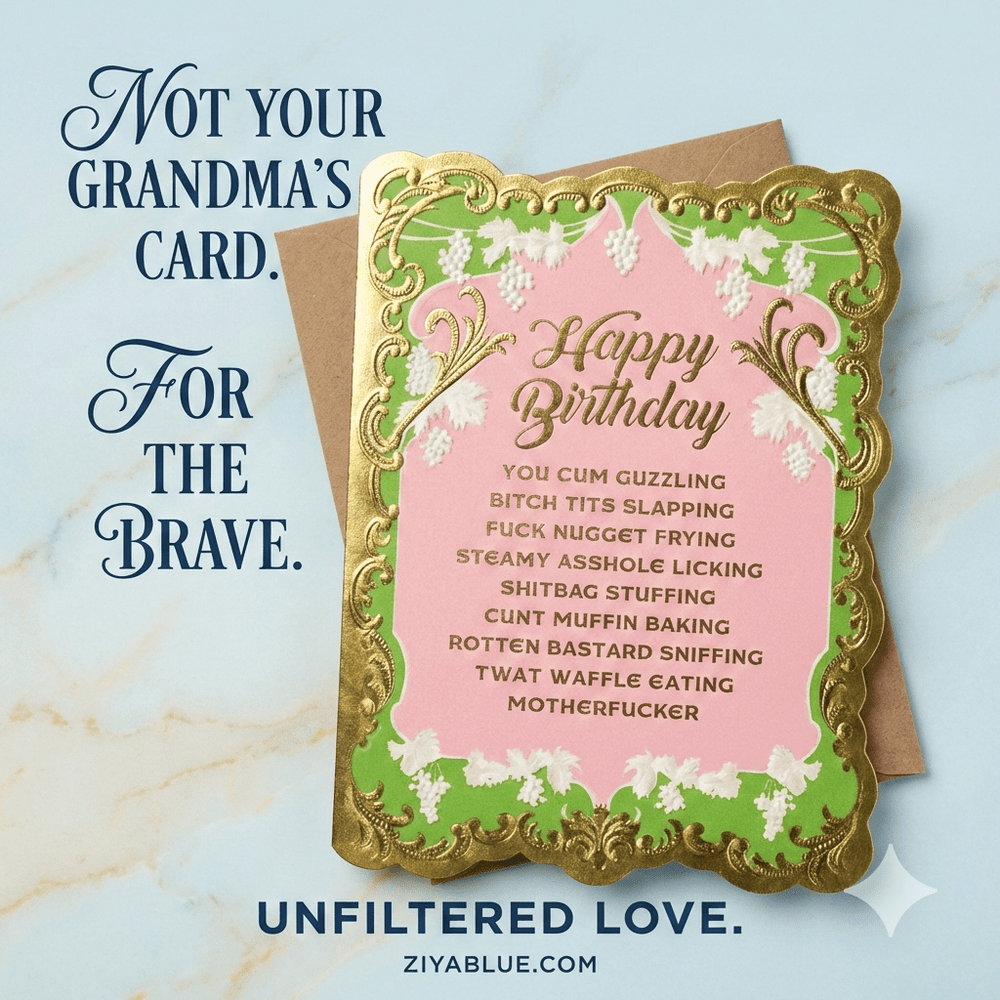 Raunchy Birthday Card | "Happy Birthday You XXX" - Ziya Blue