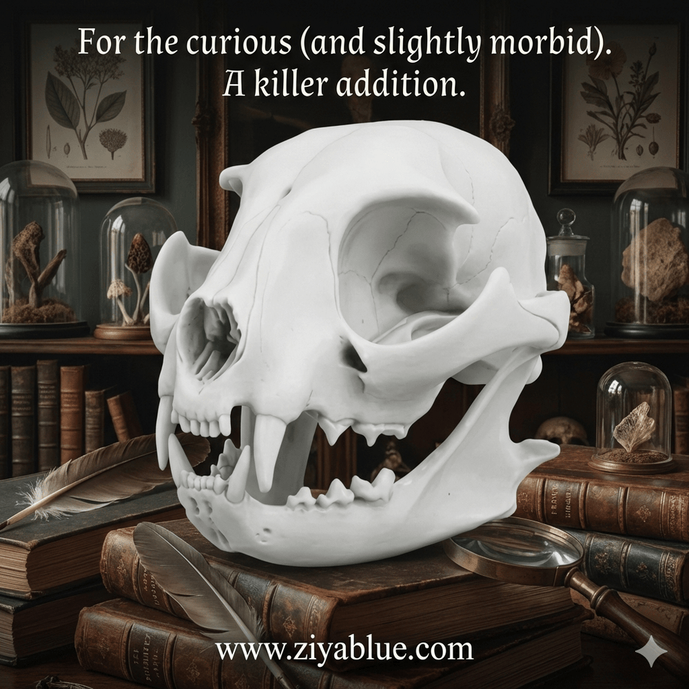 Realistic Cat Skull Model - Ziya Blue